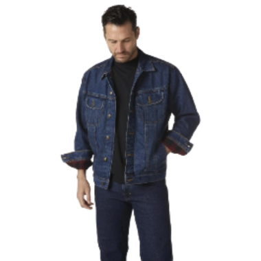 Men Wrangler Rugged Flannel Denim Jacket