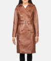 Alice Brown Double Breasted Women Leather Coat