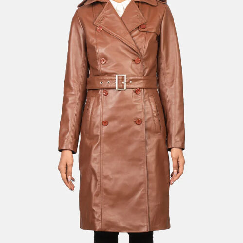 Alice Brown Double Breasted Women Leather Coat