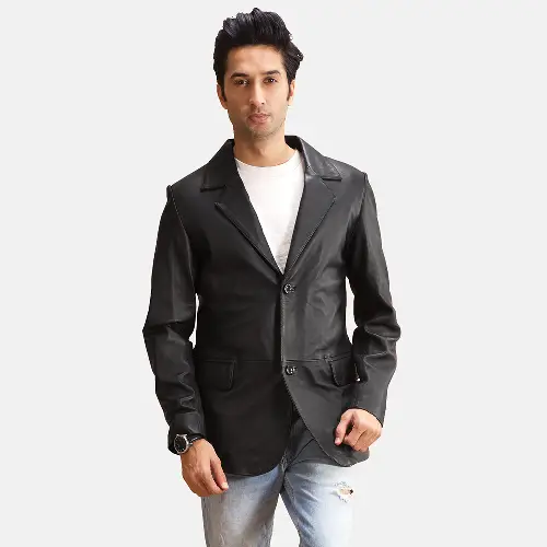 Alyson Black Dignity Mens Leather Blazers