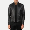 Black Adornica Dignity Leather Adobiker jackets for men