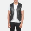 Black Auden leather vest for men