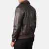 Black Dignity Leather Bomber Jacket men's-back