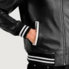 Black Dignity Varsity Jacket men-side