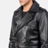 Black Leather Duster Coat for men