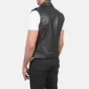 Black Sullivan Leather Vest for Men