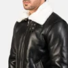 Black & White Airin Leather Bomber Jacket-side