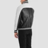 Black & White Terrance Varsity Jacket Mens-back