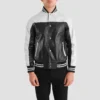 Black & White Terrance Varsity Jacket Mens-front