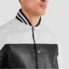 Black & White Terrance Varsity Jacket Mens-side