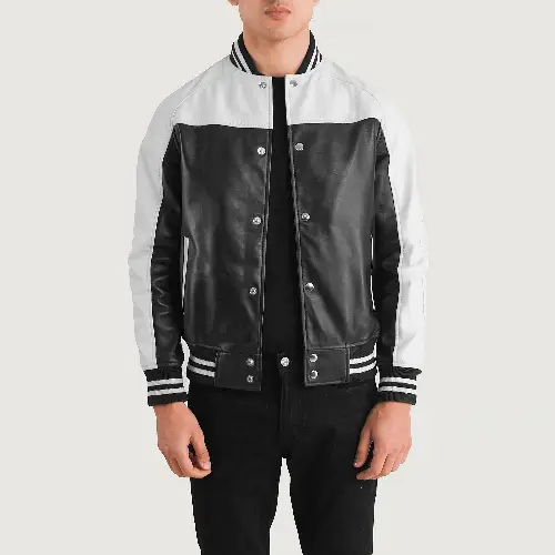 Black & White Terrance Varsity Jacket Mens