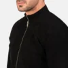 Black charcoal dignity suede jacket mens-side