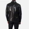 Black mystical mens real leather biker jacket-back