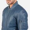 Blue Bomia aviator jacket mens-side