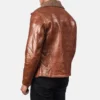 Brown Alberto Shearling Fur jacket mens-back