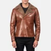 Brown Alberto Shearling Fur jacket mens-front