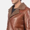 Brown Alberto Shearling Fur jacket mens-side