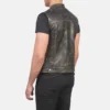 Brown Atlas Moto Distressed leather vest for men