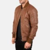 Brown Bomia aviator jacket mens-front