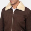 Brown Coffner Shearling Fur Jacket-front