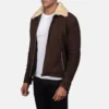 Brown Coffner Shearling Fur Jacket-side