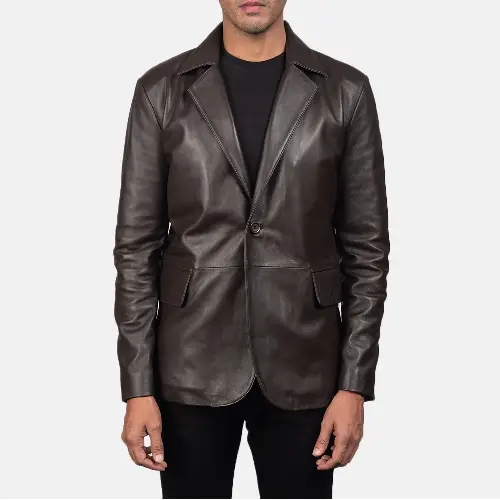 Brown Daron Dignity leather blazers men