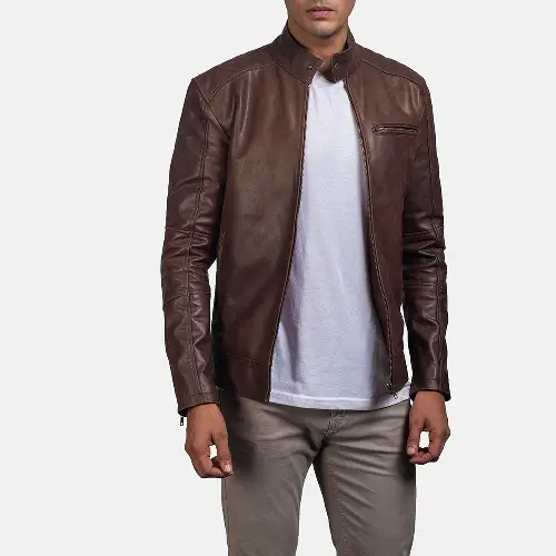 Brown Dean Leather Biker Jacket