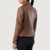 Brown Dignity Classic Collar Leather Jacket