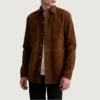 Brown Haven Leathear suede jacket mens-front