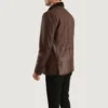 Brown Rocky Mens Winter Leather Coats back