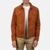 Brown Stallon suede trucker jacket mens