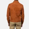 Brown Stallon suede trucker jacket mens-back