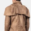 Brown leather coat for men