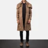 Brown leather coat for men