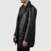 mens leather coat Classmith Black Leather