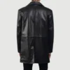 Classmith Black Leather winter trench coats mens back