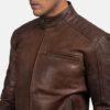 Brown mens suede bomber jacket