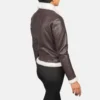 Dignity Maroon Leather Bomber Jacket for mens