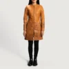 Dignity Sandy Tan Dye Leather Coat