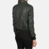 Green bomber jacket for women