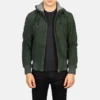 Green dignity hooded suede jacket mens