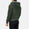 Green dignity hooded suede jacket mens-back