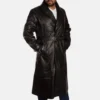 mens leather coat Hooligan Black Leather Trench