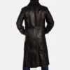 Hooligan Black Leather Mens Winter trench Coats back