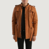 Hunter Tan Brown Fur Shearling Jacket Mens