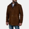 shearling fur coat mens Sheriff Brown Suede Jacket