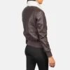 Maroon Dignity Leather Bomber Jacket