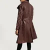 Maroon Dignity Leather Trench Coat