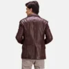 Maroon Dignity Mens Leather Blazers