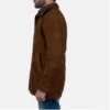 Mens brown Sheriff suede jacket-side